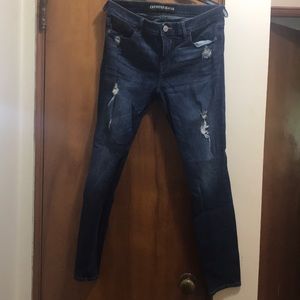 Express size 10 mid-rise legging jean distressed